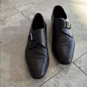 a. testoni Dark Brown Leather Oxfords